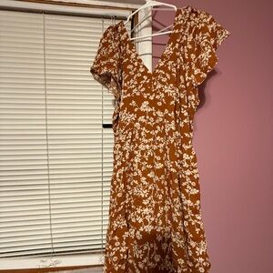 Old Navy Brown Floral Mini Dress